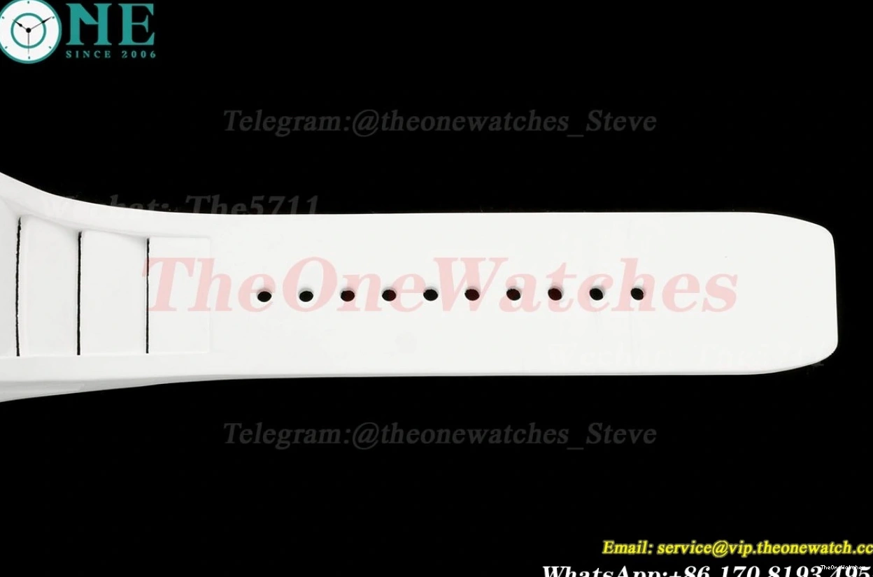 Strap Skeleton RM055 RMUL2 On Dial Blue T+F White Ceramic Rubber White 1225